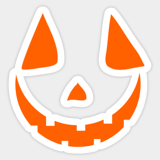 Halloween Pumpkin Face Orange Sticker